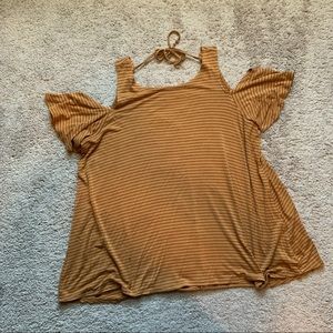 Maurices striped cold shoulder top